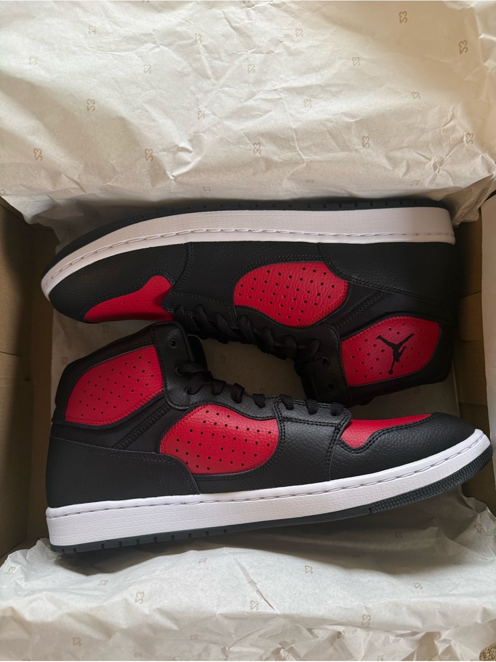 Jordan• Access Sneaker in Black, Gym Red, White